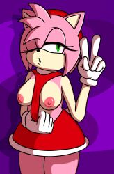 amy_rose breasts clothing confidentartist dress female hedgehog large_breasts sega sonic_(series) sonic_the_hedgehog_(series)