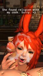 1boy 1girls au_ra cumshot female final_fantasy_xiv foreskin male ntr penis snapchat straight uncircumcised uncircumcised_penis uncut viera