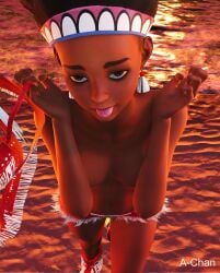 3d afro-chan01 capcom female female_focus lily_hawk nude nude_female nudity pinup pinup_pose remake street_fighter street_fighter_6