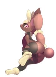 1girls 3_toes anthro anus ass b-epon back big_ass big_ears black_sclera brown_fur epon feet female female_only fingering fluffy furry generation_4_pokemon generation_6_pokemon hi_res lagomorph long_ears looking_at_viewer looking_back lopunny mammal masturbation mega_evolution mega_lopunny nintendo paws pink_eyes pokémon_(species) pokemon pokemon_(species) pokemon_dppt pokemon_oras pussy simple_background solo tail thick_thighs video_games white_background white_fur wide_hips yoga_pants