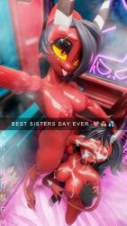 1futa 1girls 2demons 3d absurd_res akikosfm anthro bathroom bathroom_sex blender_cycles bodily_fluids breasts cheating cheating_wife clothing cucked_by_futa cum cum_on_breasts cum_on_chest cum_on_face cum_on_penis demon demon_humanoid digital_media_(artwork) emoji female female_humanoid futa_on_female futadom futanari genital_fluids genitals glistening glistening_body glistening_breasts glistening_eyelids glistening_genitalia glistening_penis gloves gynomorph gynomorph/female gynomorph_humanoid handwear helluva_boss hi_res horn huge_cock humanoid humanoid_on_humanoid imp incest incest_(lore) intersex intersex/female intersex_humanoid looking_at_viewer millie_(helluva_boss) penis penis_on_face phone_view red_body sallie_may_(helluva_boss) sallie_may_(valorlynz) sibling_(lore) sister_(lore) sisters_(lore) snapchat tail trans_woman transfem wet wet_body wet_breasts wet_penis