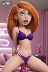 1girls ahe_gao ai_generated bed bedroom bow bow_bra bow_panties bra breasts clothing_aside dildo dildo_in_pussy dildo_insertion dildo_riding disney disney_channel female female_masturbation green_eyes hi_res indoors kim_possible kimberly_ann_possible lingerie lips long_hair masturbation medium_breasts navel object_insertion open_mouth orange_hair panties panties_aside pillow purple_bra purple_panties pussy pussy_juice r34arts red_hair rolling_eyes sex_toy small_breasts solo spread_legs tongue tongue_out uncensored underwear underwear_only vaginal_insertion vaginal_masturbation vaginal_object_insertion vaginal_penetration