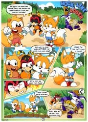 alystaircat big_the_cat charmy_bee classic_tails comic comic_page cub dialogue english_text male male_cub male_only page_1 page_number ray_the_flying_squirrel sonic_(series) sonic_mania sonic_the_hedgehog_(series) tails tails_the_fox young younger_male