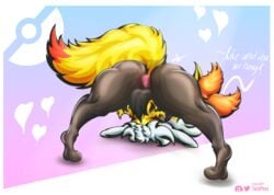 1girls 2019 absurd_res anthro ass barefoot braixen canine chest_tuft clitoris dated feet female female_only fox fur furry hi_res huge_ass inner_ear_fluff mammal nintendo nude paws pink_pussy plump_labia pokémon_(species) pokemon pokemon_(species) pokemon_xy pussy simple_background tacophox text thick_thighs thunderthighs tuft video_games watermark wide_hips