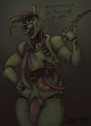 anthro five_nights_at_freddy's furry knot male male_only solo springtrap springtrap_(fnaf) tagme text