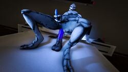 16:9 2019 2_toes 3_fingers 3d alien alive_(artist) anal anal_sex bed blue_eyes blue_penis dildo equine_dildo erection hi_res humanoid male mass_effect masturbation nude open_mouth penetration penis precum sex_toy solo source_filmmaker toes turian video_games