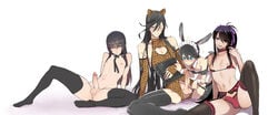 4boys androgynous animal_ears ban bikini_top black_hair black_legwear blush bunny_ears bunny_tail cat_ears choker crossdressing cupless_bra dark_hair drifters edit erection fake_animal_ears femboy garter_belt garter_straps girly harem horikawa_kunihiro hung_trap izuminokami_kanesada leotard lingerie long_hair looking_at_viewer maid_headdress male male_only mery-chan multiple_boys nasu_no_yoichi navel nipples nude original panties penis penis_in_panties sitting testicles thighhighs touken_ranbu trap uncensored underwear usagi_nagomu white_background yaoi