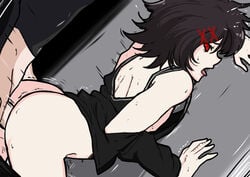 2boys against_wall anal anal_sex femboy from_behind girly juuzou_suzuya kaneki_ken male mark_gavatino messy_hair partially_clothed sex tokyo_ghoul trap yaoi