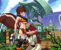 1futa 1girls abs animal_ears animal_humanoid athletic balls big_balls big_breasts big_penis blazblue boxman breasts brown_fur brown_hair cleavage clothed clothing cock_shock cock_worship detailed_background dickgirl duo erection female full-package_futanari fully_clothed fur futa_on_female futanari hair hair_grab hi_res huge_cock human humanoid humanoid_penis intersex intersex/female kneeling large_breasts long_hair makoto_nanaya mammal monster_girl muscular muscular_futanari outside partially_clothed penis penis_awe precum precum_drip red_hair rodent rodent_humanoid sciurid sciurid_humanoid smile squirrel_humanoid standing tail testicles tsubaki_yayoi under_boob veiny_penis video_games