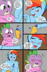 animal_genitalia animal_penis anthro barb_(mlp) blush caluriri comic dragon equid equine equine_penis female friendship_is_magic hi_res horse horsecock male mammal my_little_pony oil penis pony rainbow_blitz_(mlp) rainbow_dash_(mlp) rule_63 smile smooth_skin spike_(mlp)