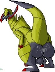 1boy 2019 after_sex alpha_channel anthro anthrofied ass back big_ass big_penis big_testicles black_skin cel_shading claws cum cum_drip cum_inside cum_on_ass cum_on_balls cum_on_ground cum_pool dragon dripping feet feral green_skin haxorus hi_res huge_balls humanoid_penis leaking looking_at_viewer looking_back male male_only nintendo nude penis phosaggro pixel_art pokémon_(species) pokemon pokemon_bw rear_view red_eyes scales scalie simple_background solo squatting standing tail testicles text toe_claws transparent_background tusks uncut video_games voluptuous watermark yellow_skin