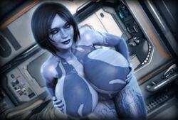 1girls 3d alternate_breast_size artificial_intelligence big_breasts blue_eyes blue_hair blue_skin breasts chubby completely_nude cortana female female_only halo_(game) halo_(series) halo_4 huge_breasts hyper hyper_breasts no_artist_signature nude nude_female rasmus-the-owl solo solo_female text thick_thighs wide_hips