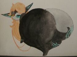 1girls ass blonde_hair female female_focus female_only hair_covering_eye hair_over_one_eye hips hyper hyper_ass imp large_ass long_hair looking_back midna nintendo nkil nude red_eyes shortstack the_legend_of_zelda the_legend_of_zelda:_twilight_princess thick_thighs thighs twilight_princess wide_hips yellow_sclera