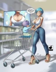 breasts bulma_briefs cleavage dragon_ball female high_heels large_breasts linkartoon