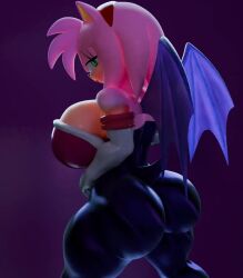 amy_rose amy_the_bat bodysuit horny jiggling_breasts neckline neenbeanmachine rouge_the_bat_(cosplay) seductive sega shaking_butt sonic_(series) sonic_the_hedgehog_(series) spandex_suit tagme twerking video