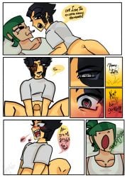 asian asian_male comic_page disventure_camp do_this_with_kaiyul green_hair heart-shaped_pupils kai_(disventure_camp) kaiyul kaiyuls long_hair odd_nation_cartoons tagme yul_(disventure_camp)