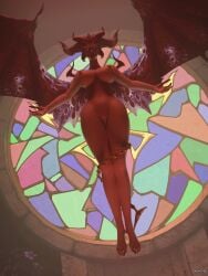 3d blender demon diablo_4 female lilith_(diablo) mighty3d milf nipples pussy succubus succubus_queen