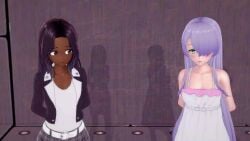 2girls 3d animated koikatsu no_sound robot robot_girl robotization tagme video wfay42