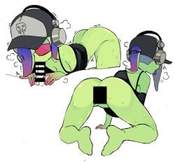 acht_(splatoon) bottomless censored dedf1sh legs_apart nobloo oral splatoon splatoon_2 splatoon_3 sunglasses tinted_eyewear