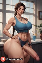 1futa 1futanari abs ai_assisted ai_generated balls big_balls big_breasts big_penis clothed cock_out curvy curvy_figure desk fit fit_futanari futa_only futadom futanari hand_on_hip hourglass_figure huge_ass huge_balls huge_cock lara_croft lara_croft_(ai_generated) large_penis long_penis looking_at_viewer luvnari makeup massive_penis miniskirt partially_clothed penis penis_focus pov pov_eye_contact standing thick thick_ass thick_hips thick_legs thick_penis thick_thighs vein veins_on_dick veiny veiny_penis