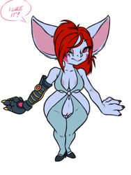 clothing female footwear furball hair high_heels league_of_legends pussy red_hair riot_games scar shoes solo video_games wide_hips wyla_(furball) yordle