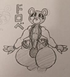 1boy 2024 2d 2d_(artwork) 2d_artwork album_cover anthro anthro_male banana_hammock bear big_bulge big_thighs bulge chest claws def_jam_recordings dem_legs dropout_bear eyelashes eyes_lidded femboy furry furry_male graduation_(kanye_west) heterochromia hyper hyper_hips hyper_legs hyper_thighs jacket jacket_open kanye_bear kanye_west kanye_west_(copyright) lidded_eyes male male_anthro male_only mankini mascot murakami_takashi_(copyright) murakami_takashi_(disambiguation) murontis2001 music_(culture) music_mascot musician_mascot mv_character navel roc-a-fella_records sam_hansen_(copyright) shiny_eyelids slut_eyelids tagme takashi_murakami_(copyright) takashi_murakami_(disambiguation) text thatdawgmurray thighs thighs_bigger_than_head thighs_bigger_than_torso thong traditional_art traditional_drawing_(artwork) traditional_media traditional_media_(artwork) twitter_link universal_music_group universal_music_group_n.v. varsity_jacket