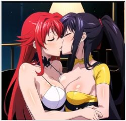 ai_generated akeno_himejima girl_on_girl high_school_dxd lesbian_couple lesbian_kiss lesbian_sex rias_gremory yuri yuri yuri