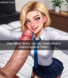 8etter_than_u ai_generated big_penis gwen_stacy light-skinned_female light-skinned_male ntr snapchat spider-man_(series)