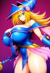 1girls ai_generated big_breasts blonde_hair blue_eyes breasts cleavage curvaceous curvaceous_female curvy curvy_female curvy_figure dark_magician_girl duel_monster female female_only huge_breasts hyper large_breasts light-skinned_female light_skin magical_girl magician_hat massive_breasts minmin short_hair solo solo_female thick_thighs voluptuous voluptuous_female wide_hips yu-gi-oh!