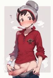 1boy ai_generated male_only penis pokemon pokemon_ss pubic_hair victor_(pokemon)