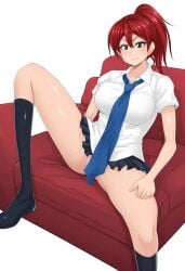 1futa 1girls ai_generated civitai dickgirl futanari implied_futanari kyouko_mikage large_breasts necktie revenge623 self_upload shirt skirt