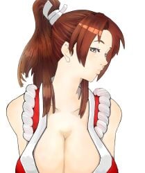 1girls big_breasts breasts brown_hair busty female hair_ornament huge_breasts japanese japanese_clothes king_of_fighters light-skinned_female light_skin long_hair looking_at_viewer mai_shiranui pale-skinned_female pale_skin red_clothing tied_hair voluptuous voluptuous_female