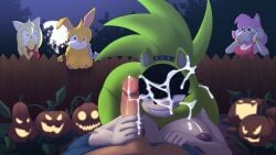 absurd_res afrosoricid amy_rose anthro archie_comics bedroom_eyes big_penis bodily_fluids breasts bunnie_rabbot canid canine clothed clothing covering covering_mouth cum cum_on_face eulipotyphlan fappuccinoart female fence fox genital_fluids genitals grinning_at_viewer group halloween_themed handjob hedgehog hi_res human idw_publishing jack-o'-lantern lagomorph leporid male male/female mammal moon narrowed_eyes night nude partial_male penile penis pumpkin_patch rabbit seductive sega sex sonic_(series) sonic_boom sonic_the_hedgehog_(archie) sonic_the_hedgehog_(comics) sonic_the_hedgehog_(idw) sonic_the_hedgehog_(series) surge_the_tenrec tenrec underwear watching_from_afar worried_look zooey_the_fox