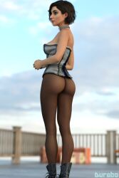 3d bioshock bioshock_infinite blue_eyes brown_hair busty durabo elizabeth_comstock female female_focus hourglass_figure makeup short_hair tagme wide_hips