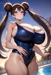 1girls ai_generated alternate_breast_size big_breasts blue_swimsuit blue_swimwear breasts brown_hair chichiyama cleavage collarbone curvaceous curvaceous_body curvy curvy_body curvy_female curvy_figure female female_only game_freak gigantic_breasts huge_breasts human hyper hyper_breasts large_breasts massive_breasts one-piece_swimsuit pokemon pokemon_bw2 rosa_(pokemon) solo swimsuit swimwear voluptuous voluptuous_female