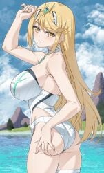 ass female female_only mythra mzrz nintendo sideboob solo tagme xenoblade_(series) xenoblade_chronicles_2