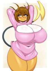 big_breasts breasts cleavage female furry huge_breasts pokemon pokemon_(species) raichu tagme tailzkim thick_thighs wide_hips