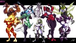 alien alien_girl alien_humanoid ben_10 ben_10_(classic) big_breasts blue_body bluewolfartista breasts brown_body cartoon_network chaquetrix chubby diamond diamondhead ectonurite female female_focus fire fourarms galvan galvan_(ben_10) galvanic_mechamorph ghostfreak grey_body grey_matter heatblast huge_breasts kineceleran lepidopterran lepidopterran_(ben_10) massive_breasts muscle muscular muscular_female orange_hair petrosapien pink_eyes piscciss_volann pyronite red_body ripjaws simple_background size_difference stinkfly subsapien_(ben_10) tetramand thick_thighs thigh_highs thighhighs upgrade_(ben_10) vulpimancer wide_hips wildmutt xlr8