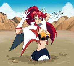 ass breasts female female_only hefess mud quicksand solo tengen_toppa_gurren_lagann yoko_littner