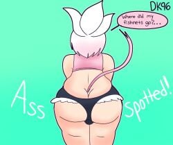 1boy agora_(daisykitty96) ass ass_focus chubby_femboy daisykitty96 dialogue femboy short_shorts shortstack speech_bubble