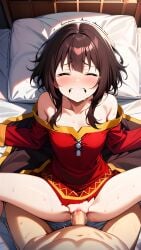 ai_generated cum cum_in_pussy cum_inside gritted_teeth gritting_teeth kono_subarashii_sekai_ni_shukufuku_wo! megumin missionary_position rape rape_face raped violation