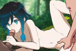 3boys anal animated blowjob blue_eyes braid fellatio femboy gay genshin_impact handjob male_only tagme venti_(genshin_impact) w.t.dinner yaoi