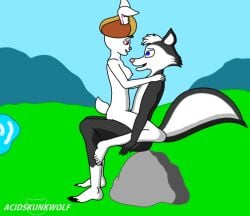 2017 acidskunkwolf anthro anthro_only black_body blue_eyes clothing dragon_ball dragon_ball_super female from_front_position hair hat hat_only headgear headgear_only headwear headwear_only lagomorph leporid long_tail male male/female mammal mastery_position mephitid mostly_nude on_rock pink_inner_ear pink_nose rabbit red_eyes rock scut_tail sex short_tail sitting sitting_on_rock skunk sorrel tagme tail white_body white_hair white_inner_ear zippy_(acidskunkwolf)