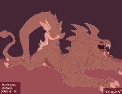 2025 anal anthro anthro_on_feral anthro_penetrating bat dragon duo english_text feral from_behind_position fucked_silly hi_res male male/male mammal metal_(artist) mythological_creature mythological_scalie mythology open_mouth penetration raised_tail scalie sex size_difference small_dom_big_sub tail tail_grab text turo_of_akesh zoophilia