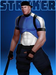 bulge drawnpr0n kurtis_stryker male male_only mortal_kombat muscle pinup solo