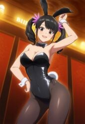 1girls ai_generated alluring black_hair brown_eyes bunny_outfit chinese_girl cleavage ling_xiaoyu medium_breasts namco playboy_bunny_leotard tekken tekken_3 tekken_4 tekken_5_dark_resurrection tekken_7 tekken_8 tekken_blood_vengeance tekken_tag_tournament tekken_tag_tournament_2 twintails wolf_(artist)