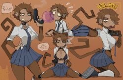 animal_ears animal_tail big_ass big_breasts big_breasts big_butt big_thighs big_titties brown_fur brown_hair clothing curvaceous curvaceous_female curvaceous_figure curvy curvy_figure curvy_hips female female_focus female_only furry furry_female furry_only monkey monkey_girl monkey_tail original original_character reference_sheet school_uniform short_hair underwear uniform zzzilart