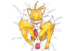 balls cum cum_on_face cum_on_head cum_while_penetrated ejaculation gay_sex penis sex sky_smut sonic_(series) tails tails_the_fox