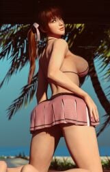 1girls 3d alluring ass bare_legs bikini dead_or_alive dead_or_alive_xtreme_venus_vacation female female_only kasumi_(doa) kunoichi looking_back_at_viewer pin_up sideboob silf solo steffih_daz tecmo