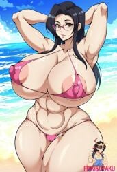 ai_generated bikini black_hair friki8otaku huge_breasts long_hair sharon_(oc)